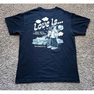 DGK Love Is...T-Shirt Men’s Size Medium Cartoon Graphic Black Shirt